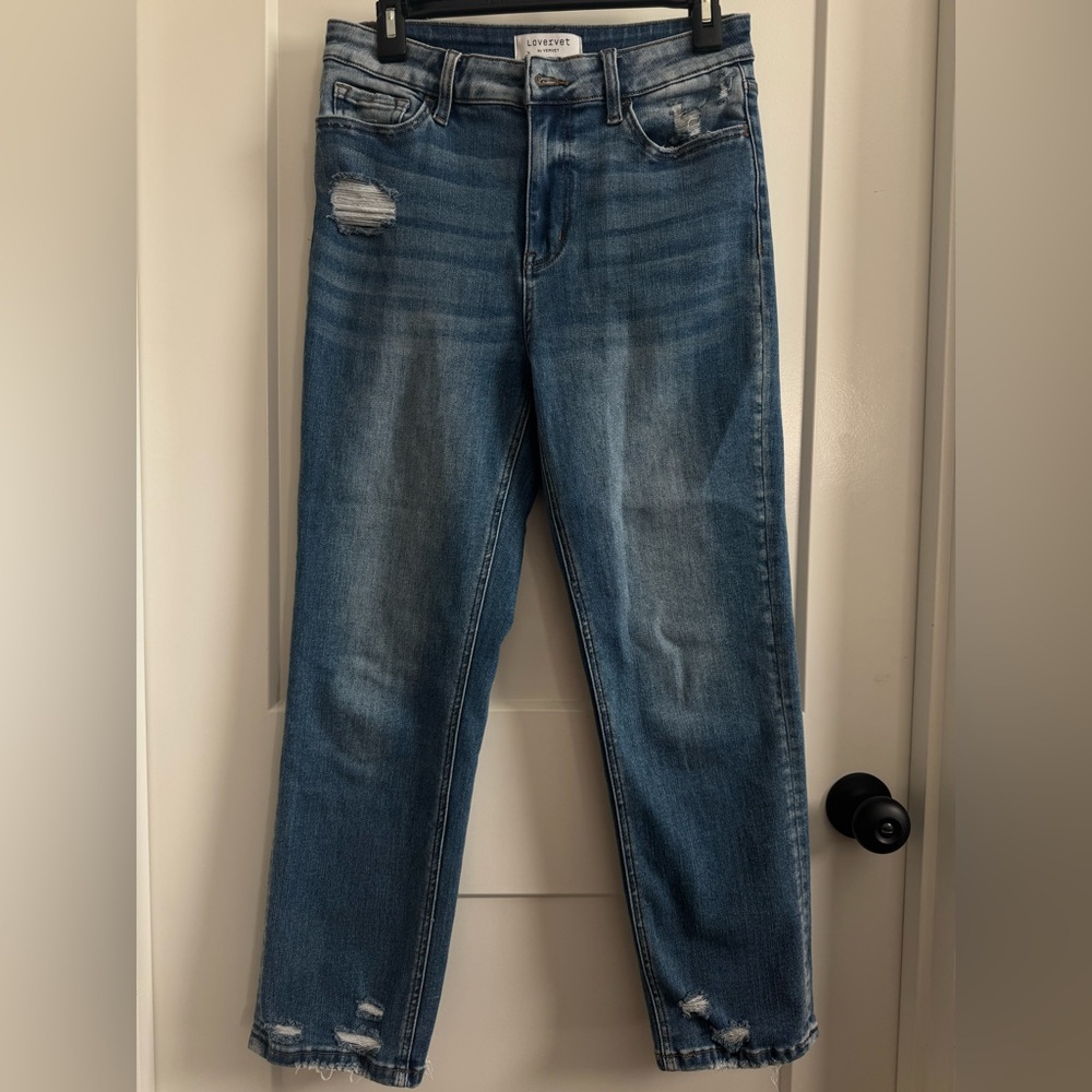 Lovervet by Vervet high rise slim straight ankle crop, size 28/7, style #LV1098